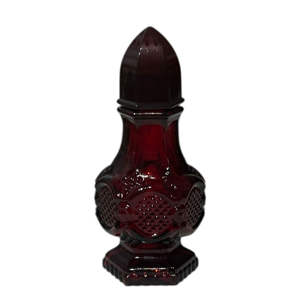 Avon Vintage 1876 Cape Cod Collection Ruby Red‎ Glass Salt Shaker